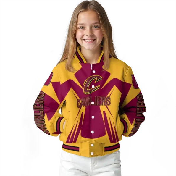 custom cleveland cavaliers spider mark wine varsity jacket top rated.webp