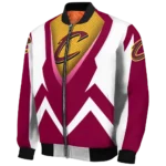 custom cleveland cavaliers v stripes wine white bomber jacket best selling