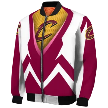custom cleveland cavaliers v stripes wine white bomber jacket best selling