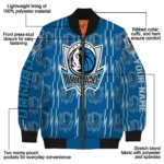 custom dallas mavericks bolt stripe blue bomber jacket best selling
