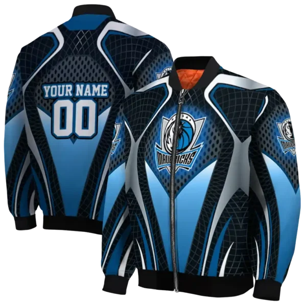 custom dallas mavericks mesh chest black bomber jacket fashion forward