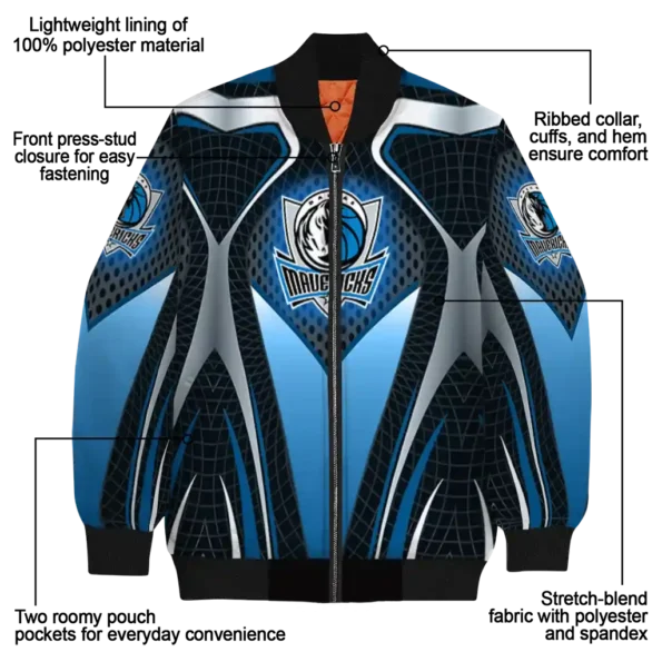 custom dallas mavericks mesh chest black bomber jacket new arrival