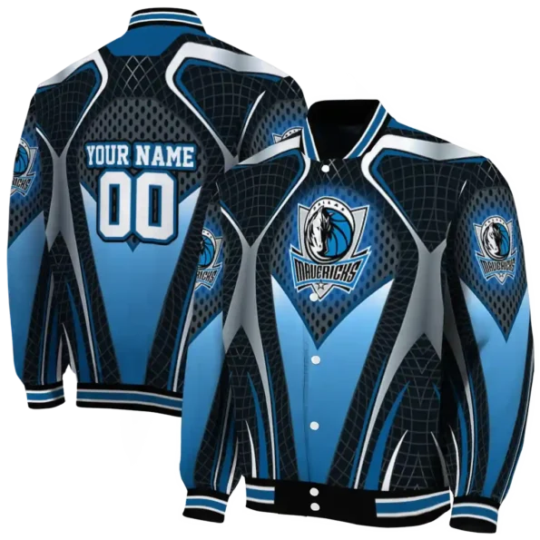 custom dallas mavericks mesh chest black varsity jacket fashion forward.webp