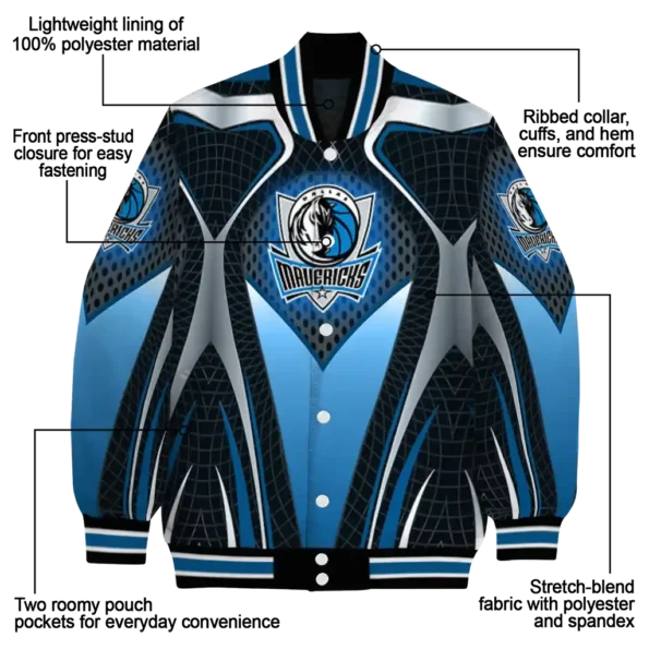custom dallas mavericks mesh chest black varsity jacket new arrival.webp