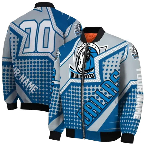 custom dallas mavericks star burst blue bomber jacket fashion forward