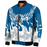 custom dallas mavericks winged blaze blue white bomber jacket best selling