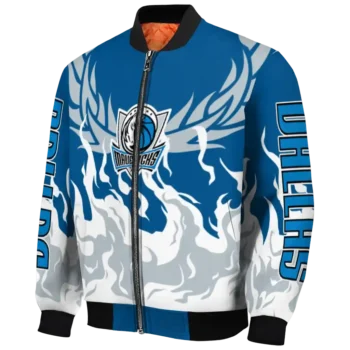 custom dallas mavericks winged blaze blue white bomber jacket best selling