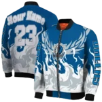 custom dallas mavericks winged blaze blue white bomber jacket best selling