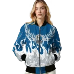 custom dallas mavericks winged blaze blue white bomber jacket best selling