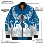 custom dallas mavericks winged blaze blue white bomber jacket best selling