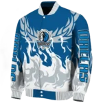 custom dallas mavericks winged blaze blue white varsity jacket best selling.webp