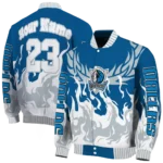 custom dallas mavericks winged blaze blue white varsity jacket best selling.webp
