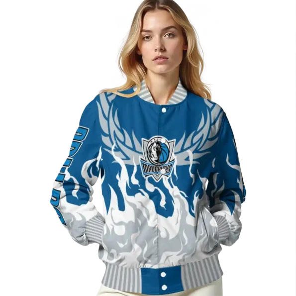 custom dallas mavericks winged blaze blue white varsity jacket latest model.webp