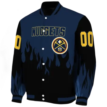 custom denver nuggets flame border blue black varsity jacket best selling.webp