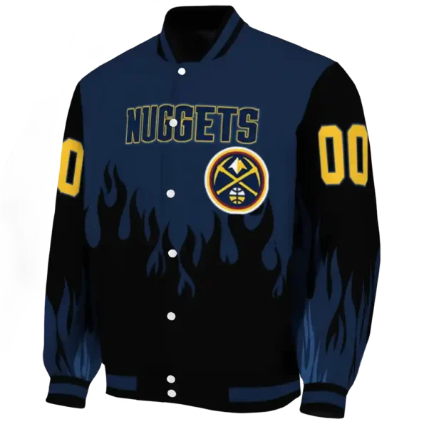 custom denver nuggets flame border blue black varsity jacket best selling.webp