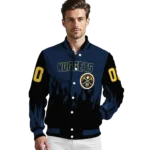 custom denver nuggets flame border blue black varsity jacket best selling.webp