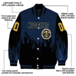 custom denver nuggets flame border blue black varsity jacket best selling.webp