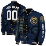 custom denver nuggets hexagon cluster blue black varsity jacket best selling.webp