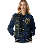 custom denver nuggets hexagon cluster blue black varsity jacket best selling.webp