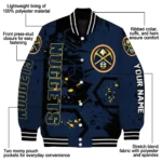 custom denver nuggets hexagon cluster blue black varsity jacket best selling.webp