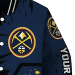custom denver nuggets hexagon cluster blue black varsity jacket best selling.webp