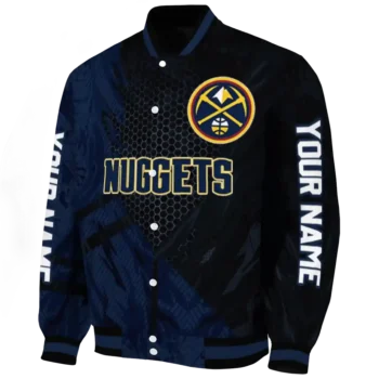 custom denver nuggets hexagon mesh blue black varsity jacket best selling.webp
