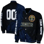 custom denver nuggets hexagon mesh blue black varsity jacket best selling.webp