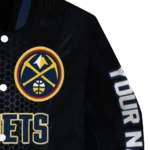 custom denver nuggets hexagon mesh blue black varsity jacket best selling.webp