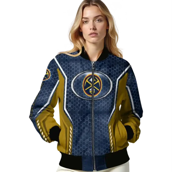 custom denver nuggets power plate blue bomber jacket latest model