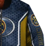 custom denver nuggets power plate blue bomber jacket best selling