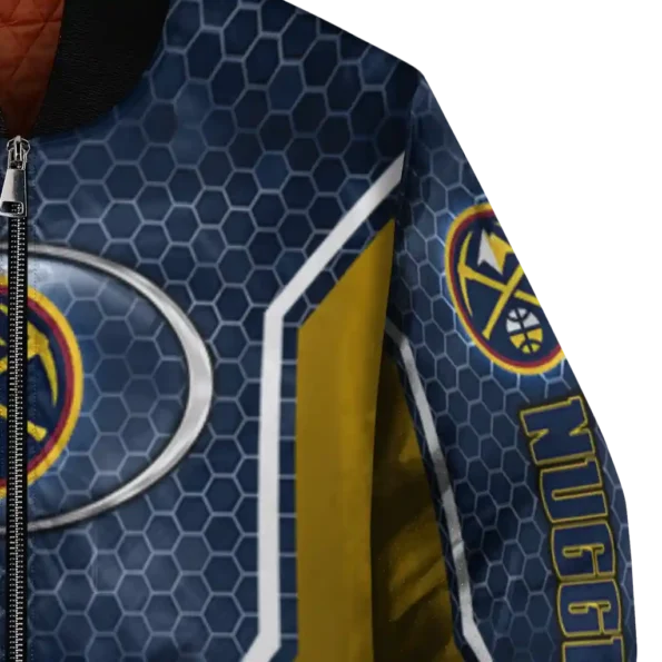 custom denver nuggets power plate blue bomber jacket premium grade