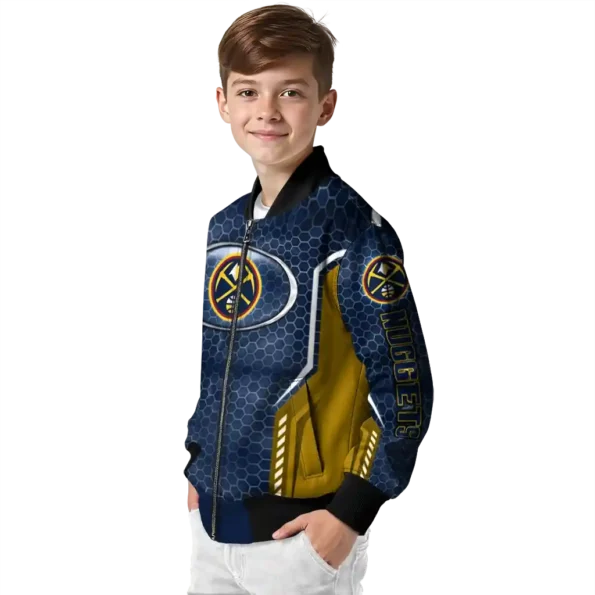 custom denver nuggets power plate blue bomber jacket trendy