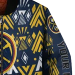 custom denver nuggets pyramid shapes blue bomber jacket best selling