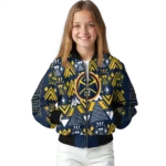 custom denver nuggets pyramid shapes blue bomber jacket best selling