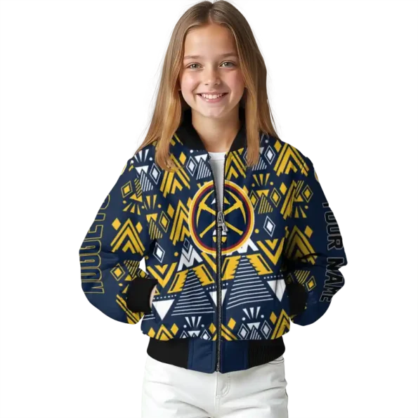 custom denver nuggets pyramid shapes blue bomber jacket top rated
