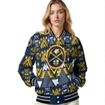 custom denver nuggets pyramid shapes blue varsity jacket best selling.webp