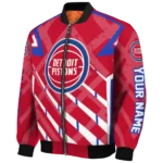 custom detroit pistons chevron angles red bomber jacket best selling