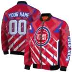 custom detroit pistons chevron angles red bomber jacket best selling