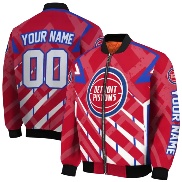 custom detroit pistons chevron angles red bomber jacket fashion forward