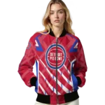 custom detroit pistons chevron angles red bomber jacket best selling