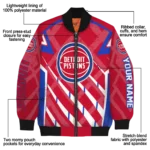 custom detroit pistons chevron angles red bomber jacket best selling