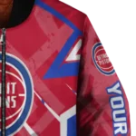 custom detroit pistons chevron angles red bomber jacket best selling