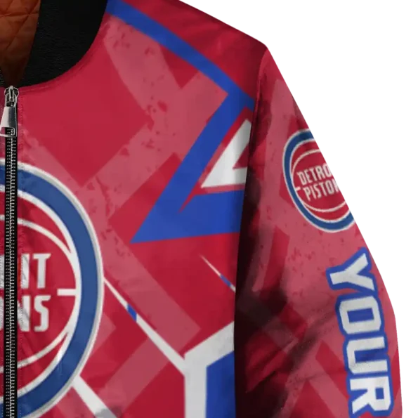 custom detroit pistons chevron angles red bomber jacket premium grade