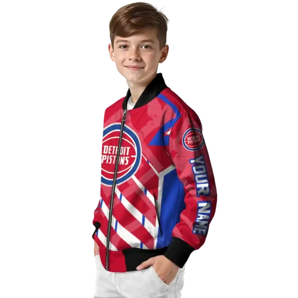custom detroit pistons chevron angles red bomber jacket trendy
