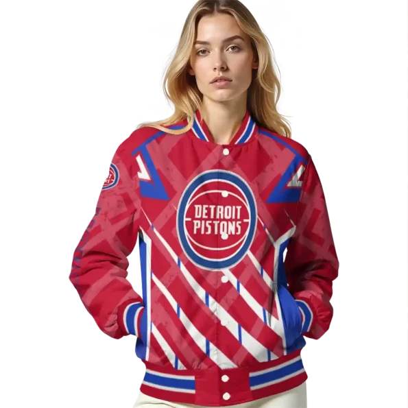 custom detroit pistons chevron angles red varsity jacket latest model.webp
