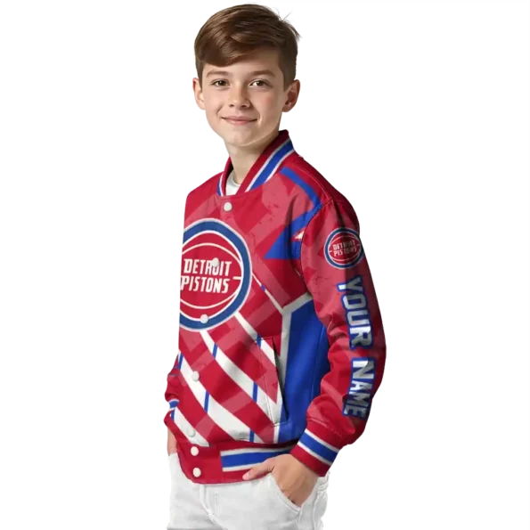 custom detroit pistons chevron angles red varsity jacket trendy.webp