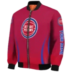 custom detroit pistons chevron arrow red bomber jacket best selling