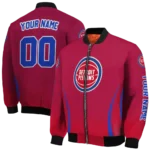 custom detroit pistons chevron arrow red bomber jacket best selling