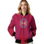 custom detroit pistons chevron arrow red bomber jacket best selling