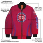 custom detroit pistons chevron arrow red bomber jacket best selling